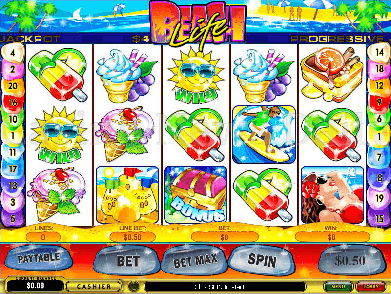 beach life slot tema