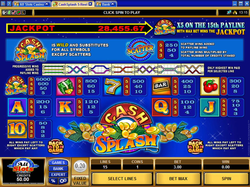cash splash symboler