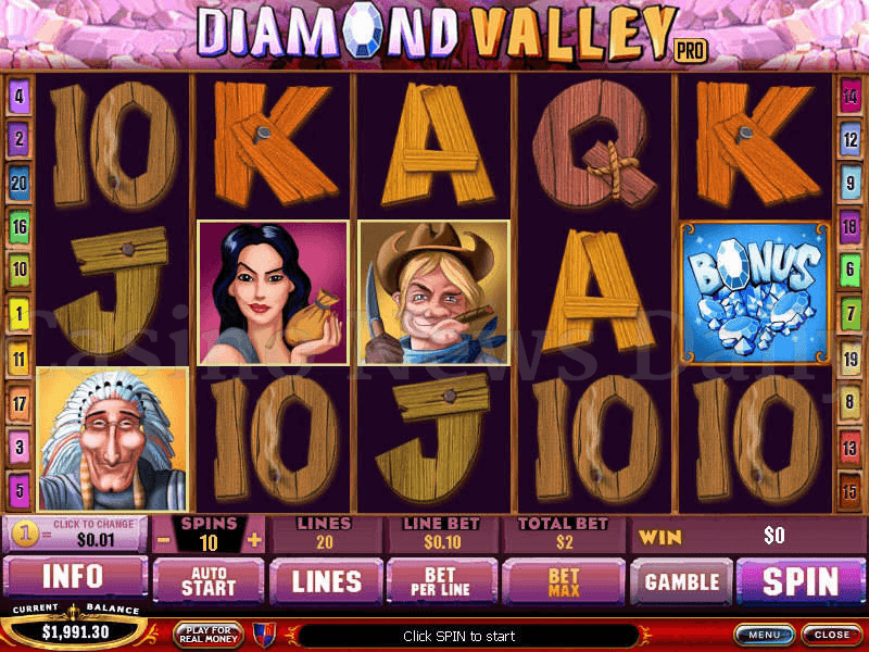 diamond valley slot tema