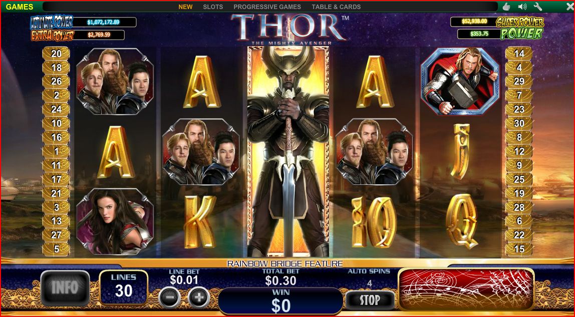 thor slot screen