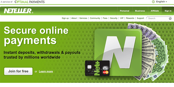 Casinon som accepterar Neteller