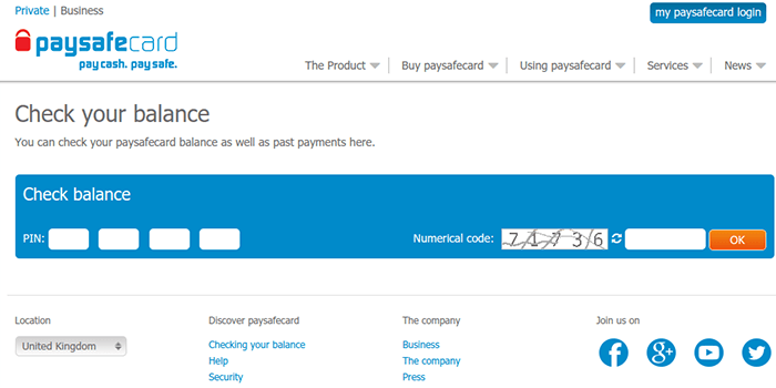 Hur du kollar ditt saldo med PaySafeCard