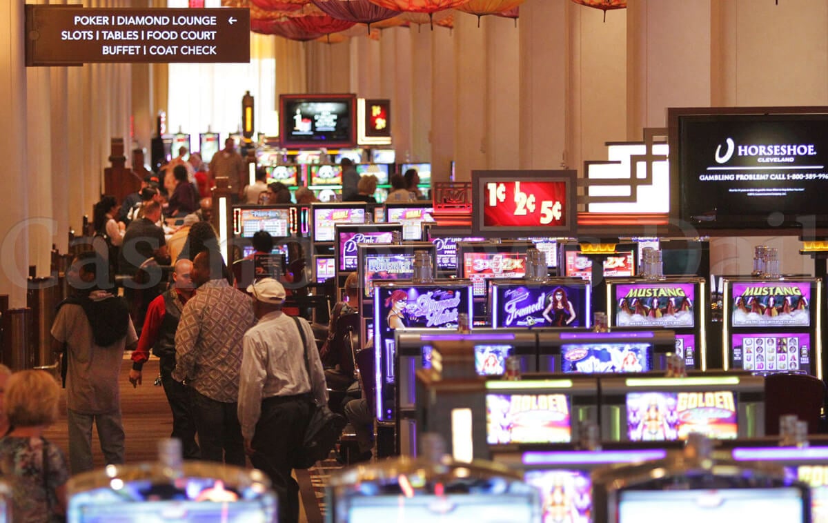 Screenshot of many people in a casino