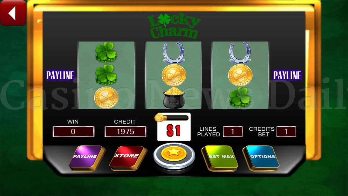 Screenshot of Lucky Charm Slot Screen